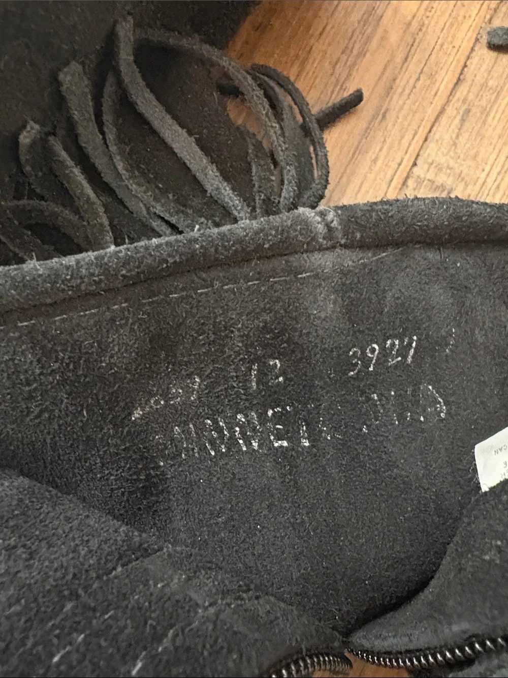 Minnetonka black suede